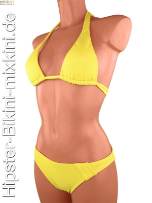 gelbes Bikini-Set elgante Hipster und Neckholder