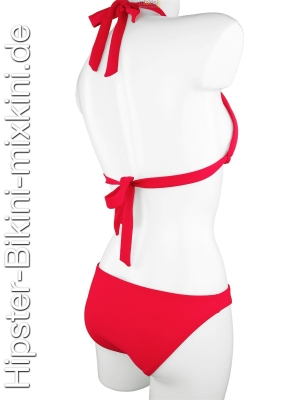Bikini-Hipster-Neckholder-Set in rot