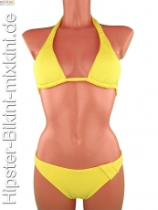 gelbes Bikini-Set elgante Hipster und Neckholder