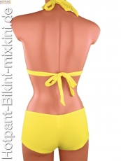 gelbe Bikini Hotpants Kombination, Neckholder und Hotpants