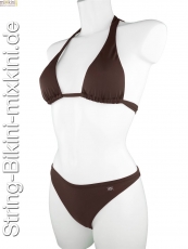Bikini-String-Neckholder-Set dunkelbraun