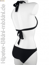 Bikini-Hipster-Neckholder-Set schwarz